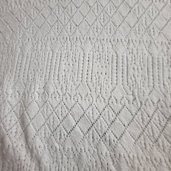 Torrid white open knit lightweight sweater with drawstring at neck size 0 or M/L - Picture 4 of 12